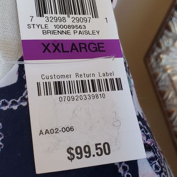 Pink & Purple Paisley Maxi Dress XXL NWT - Picture 5 of 5